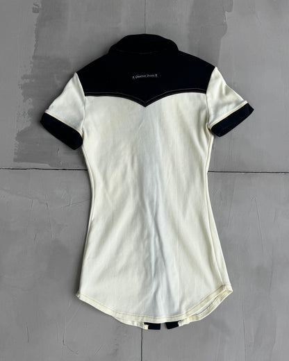 GAULTIER JEAN'S 90'S COLLARED STRETCH TOP - S