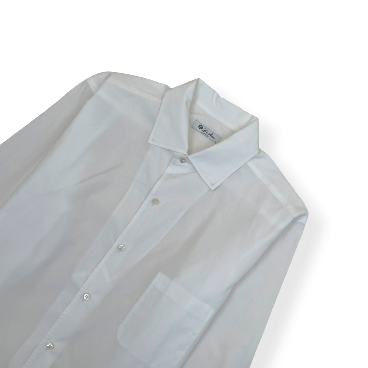LORO PIANA COTTON SHIRT WHITE 17” / L | Large, White