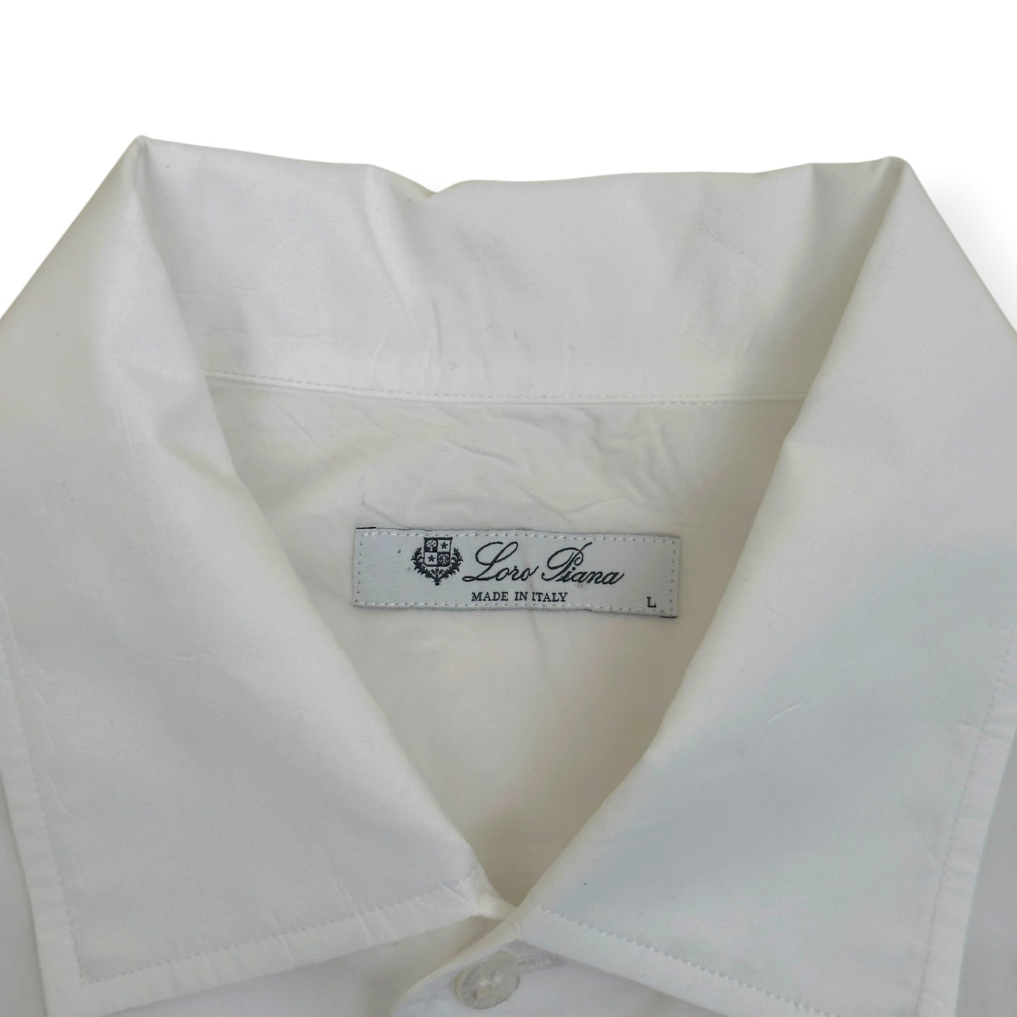 LORO PIANA COTTON SHIRT WHITE 17” / L | Large, White