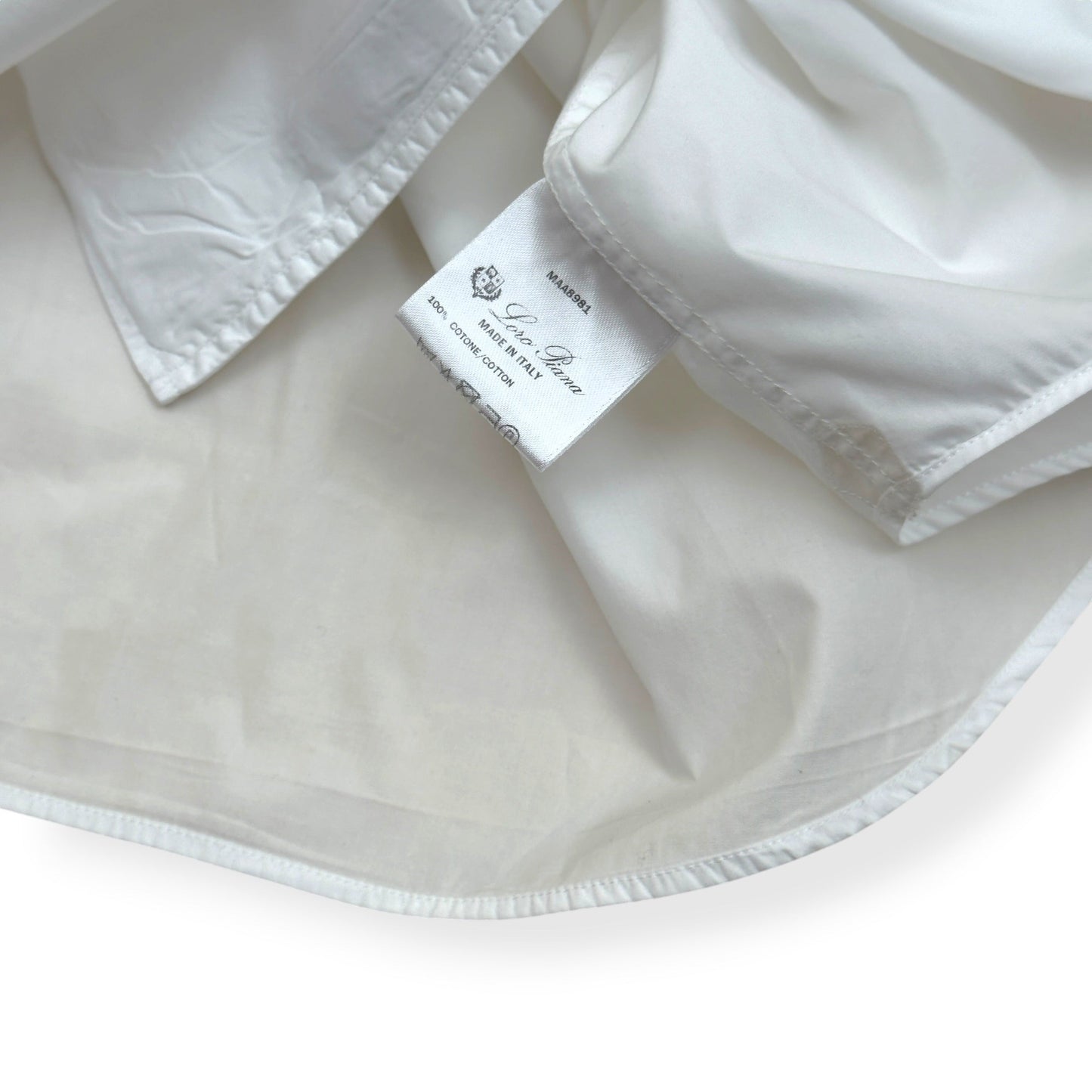 LORO PIANA COTTON SHIRT WHITE 17” / L | Large, White