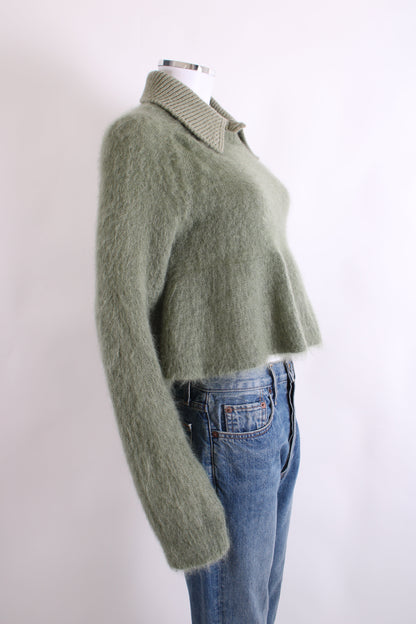 Loewe Mohair Peplum Jumper Sage Green S | O/S, Green