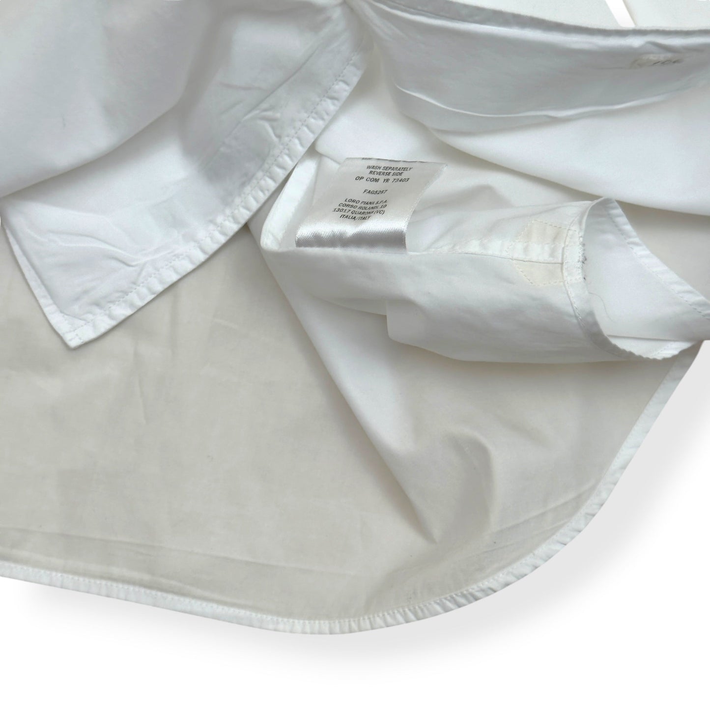 LORO PIANA COTTON SHIRT WHITE 17” / L | Large, White