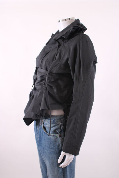 Marithe Francois Girbaud L/S Ruffle Pleated Jacket Grey 10 | Default Title, Black