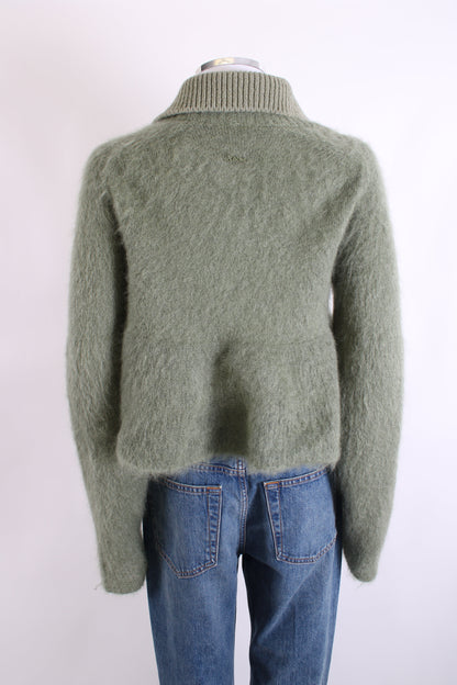 Loewe Mohair Peplum Jumper Sage Green S | O/S, Green