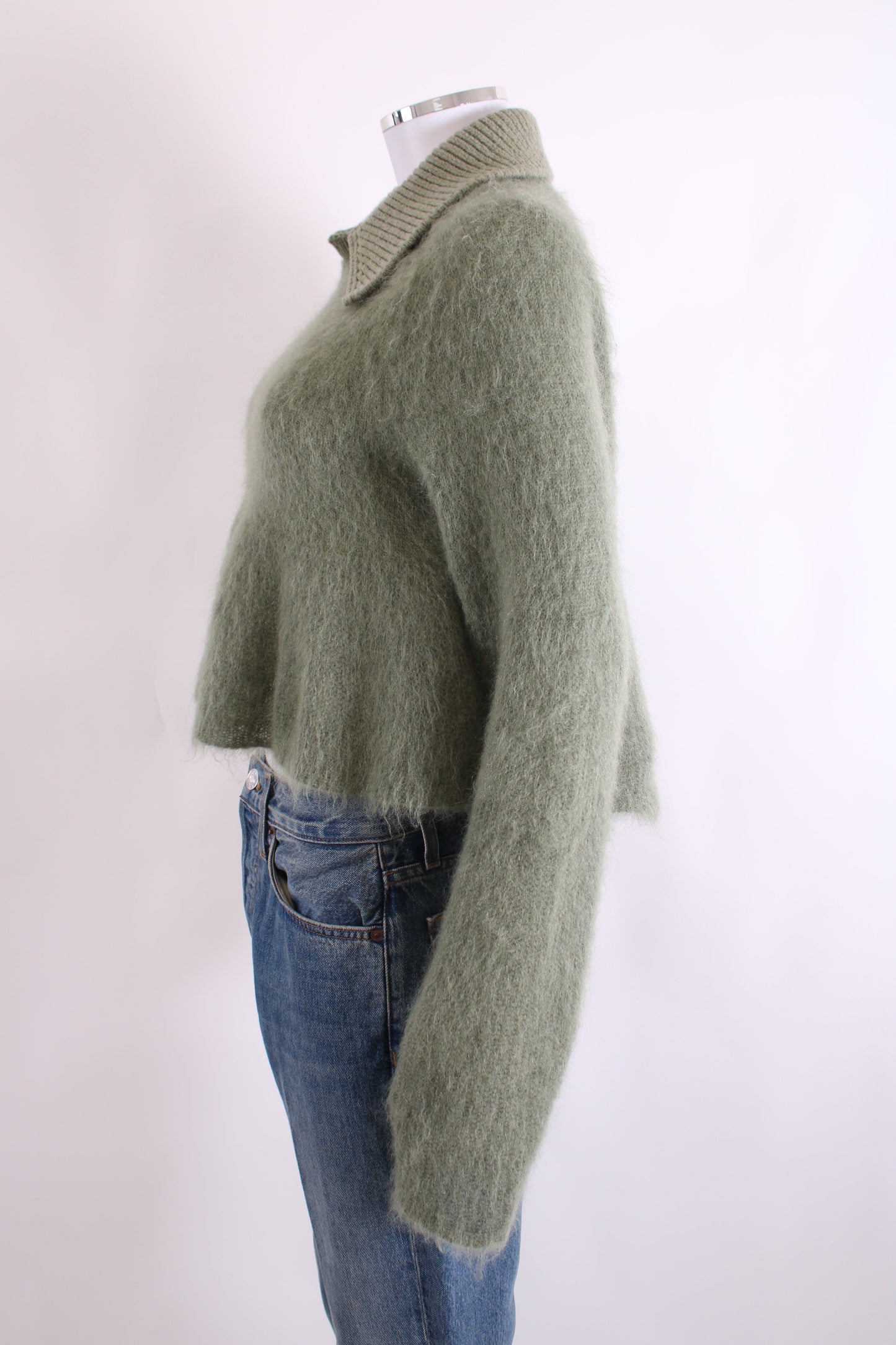 Loewe Mohair Peplum Jumper Sage Green S | O/S, Green