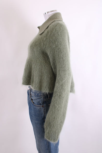 Loewe Mohair Peplum Jumper Sage Green S | O/S, Green