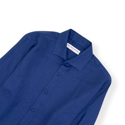 ORLEBAR BROWN GILES LINEN SHIRT NAVY XL | XL, Brown