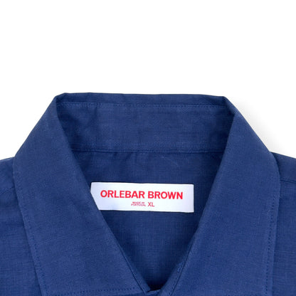 ORLEBAR BROWN GILES LINEN SHIRT NAVY XL | XL, Brown