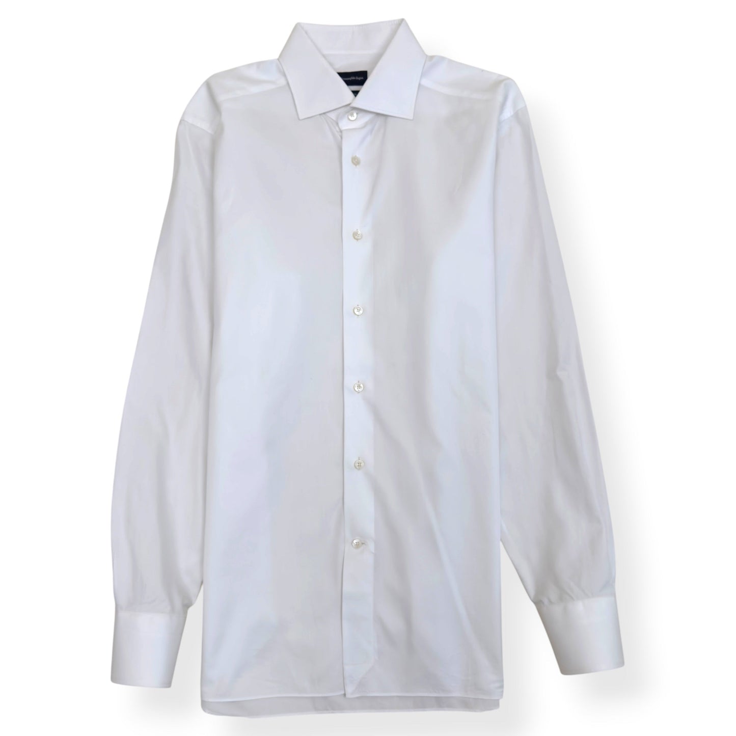 ZEGNA TAILORED FIT COTTON SHIRT WHITE M | Medium, Red