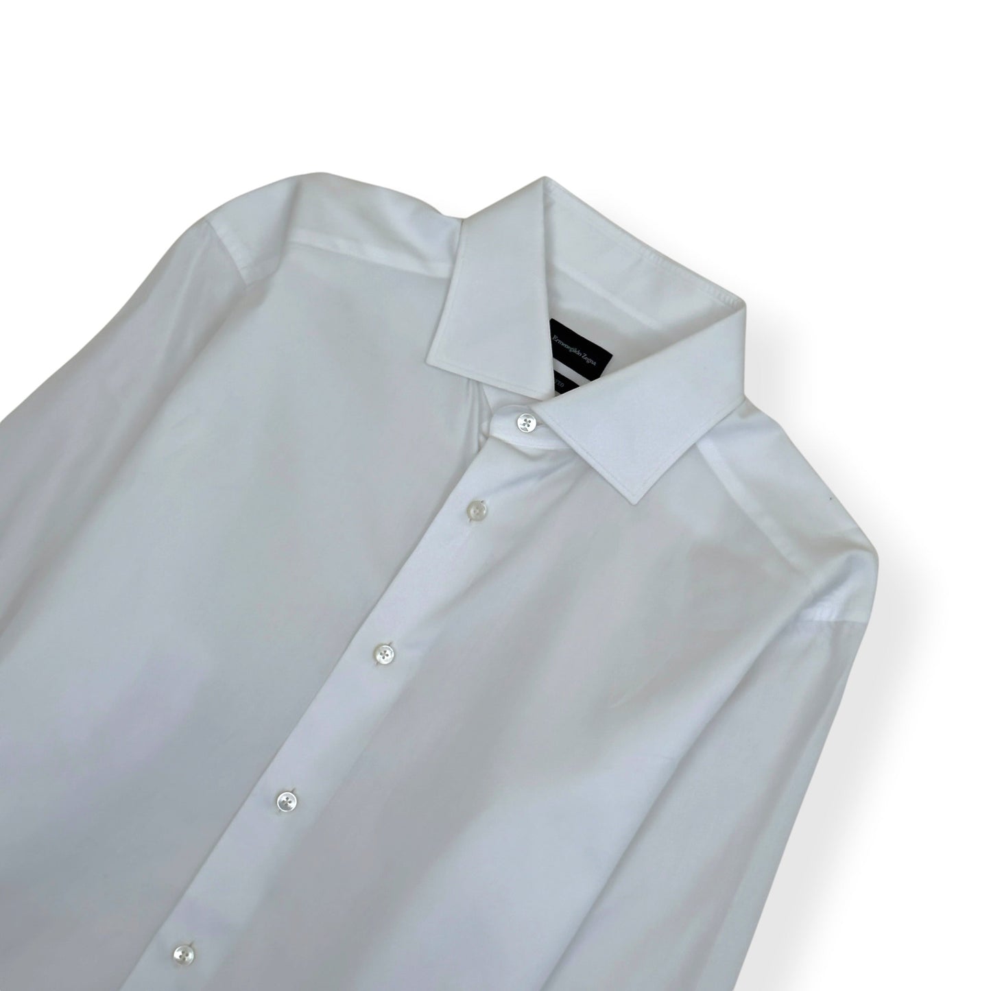 ZEGNA TAILORED FIT COTTON SHIRT WHITE M | Medium, Red