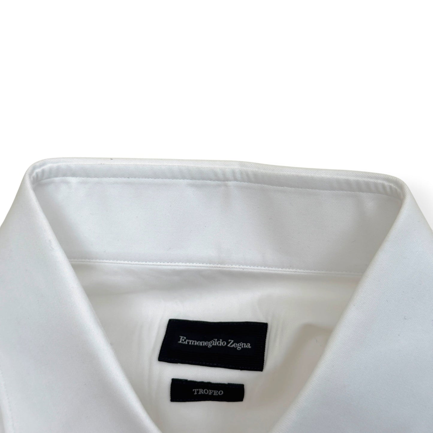 ZEGNA TAILORED FIT COTTON SHIRT WHITE M | Medium, Red