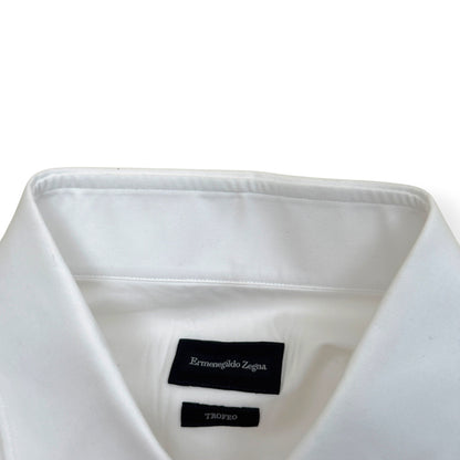ZEGNA TAILORED FIT COTTON SHIRT WHITE M | Medium, Red