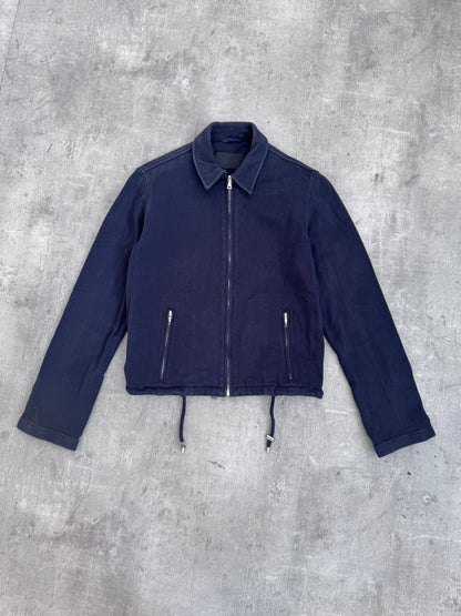 Prada Navy Jersey Zip Up Jacket