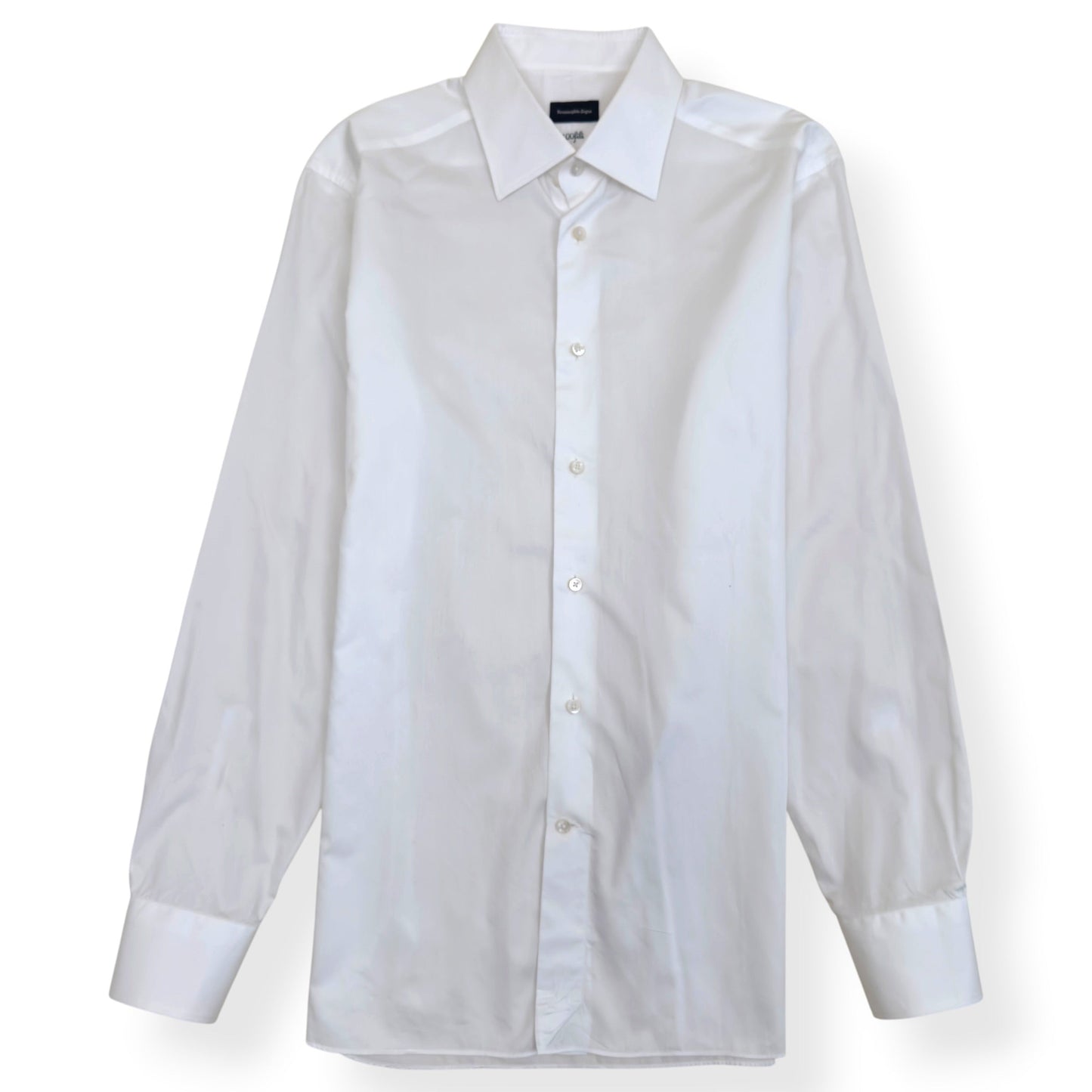 ZEGNA TAILORED FIT COTTON SHIRT WHITE M | Medium, Red
