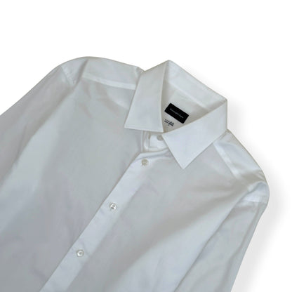 ZEGNA TAILORED FIT COTTON SHIRT WHITE M | Medium, Red