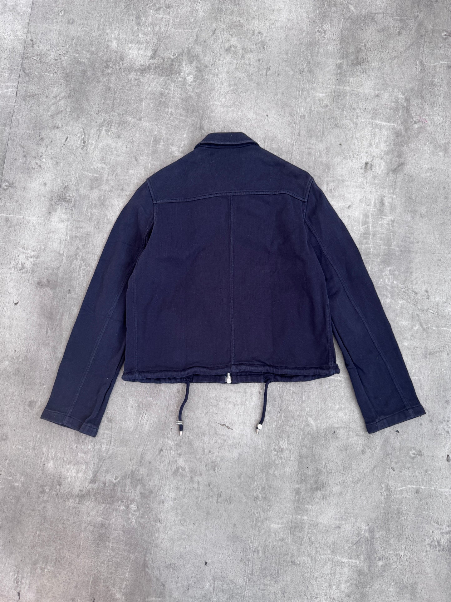Prada Navy Jersey Zip Up Jacket