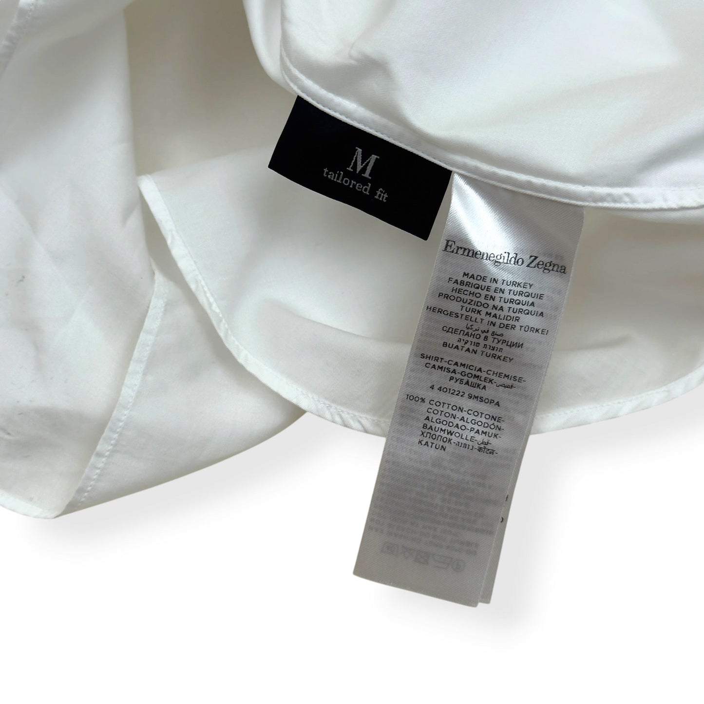 ZEGNA TAILORED FIT COTTON SHIRT WHITE M | Medium, Red