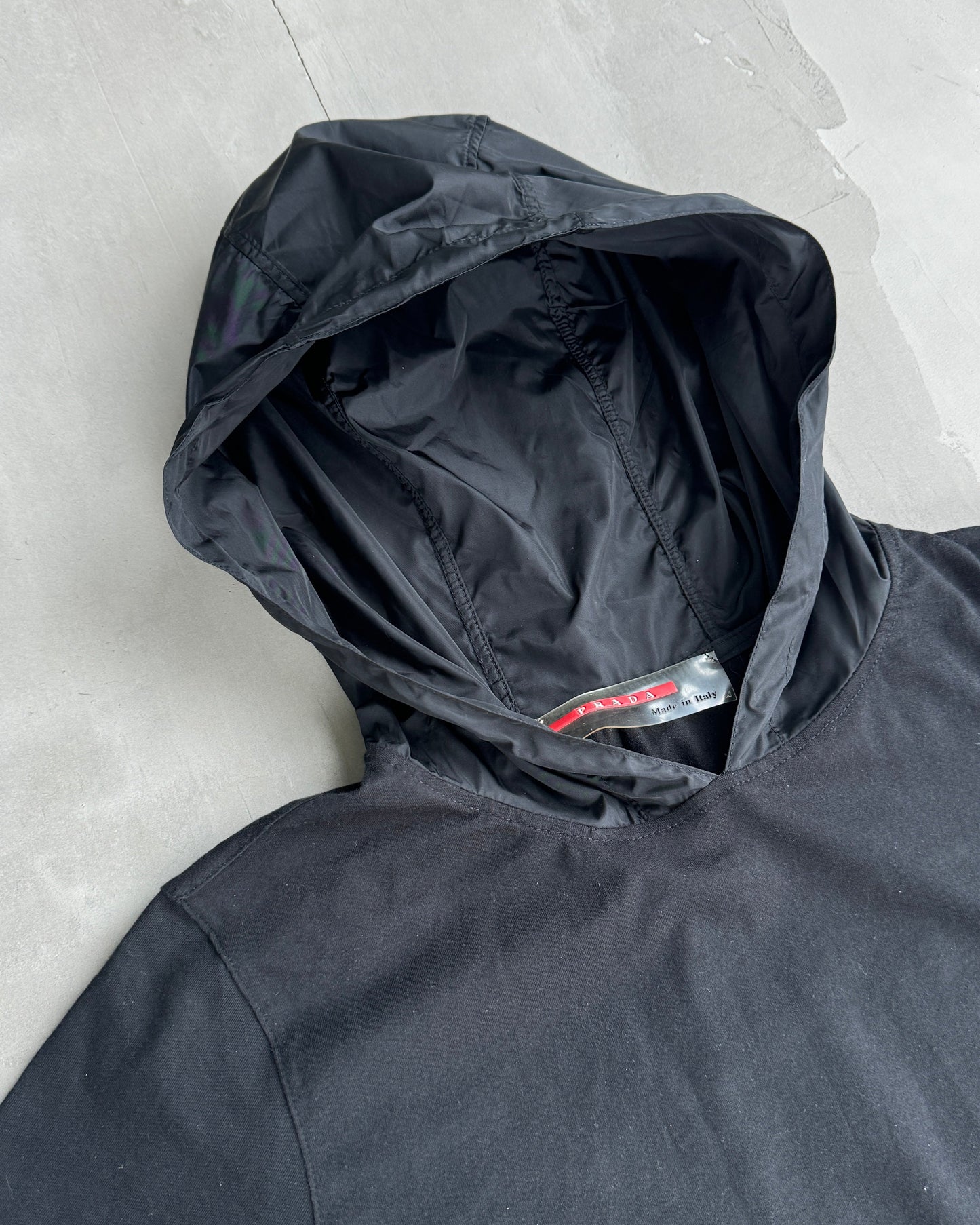 PRADA SPORT 2000'S HOODED NYLON TOP - M