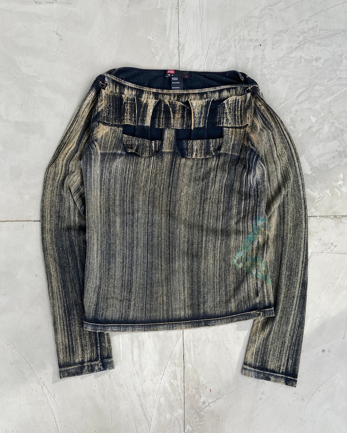 DIESEL CUT-OUT LONG SLEEVE TOP - M | Medium, Black