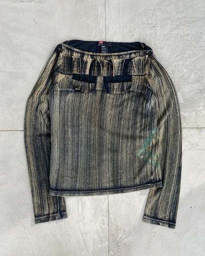 DIESEL CUT-OUT LONG SLEEVE TOP - M | Medium, Black
