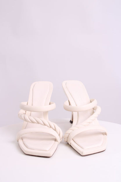 Jimmy Choo Diosa Twist Heels White 39.5 | O/S, White