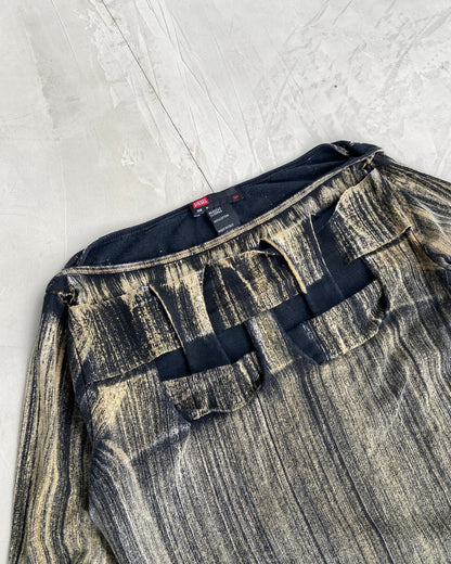 DIESEL CUT-OUT LONG SLEEVE TOP - M | Medium, Black