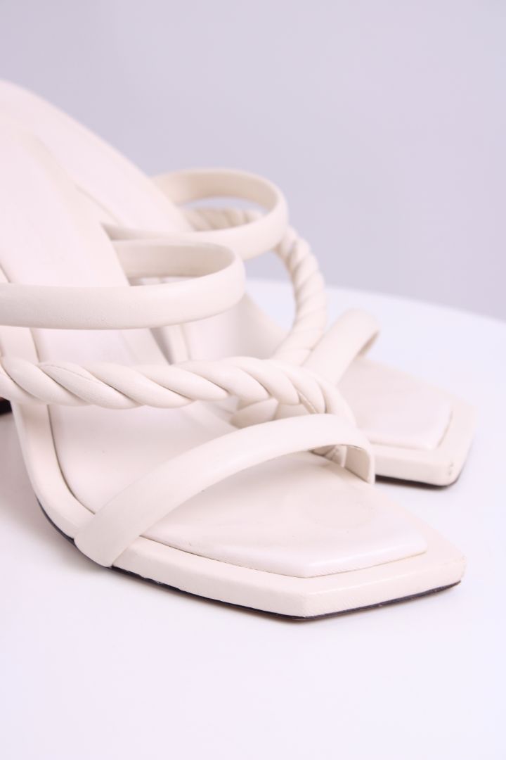 Jimmy Choo Diosa Twist Heels White 39.5 | O/S, White