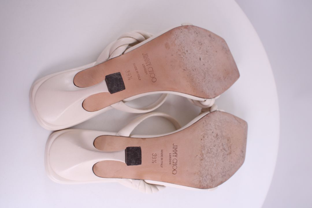 Jimmy Choo Diosa Twist Heels White 39.5 | O/S, White