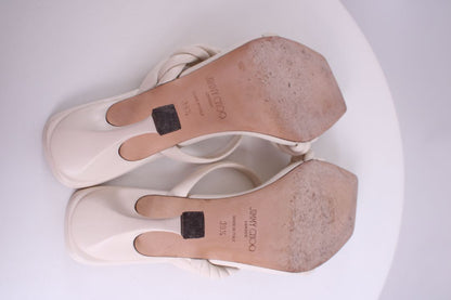 Jimmy Choo Diosa Twist Heels White 39.5 | O/S, White