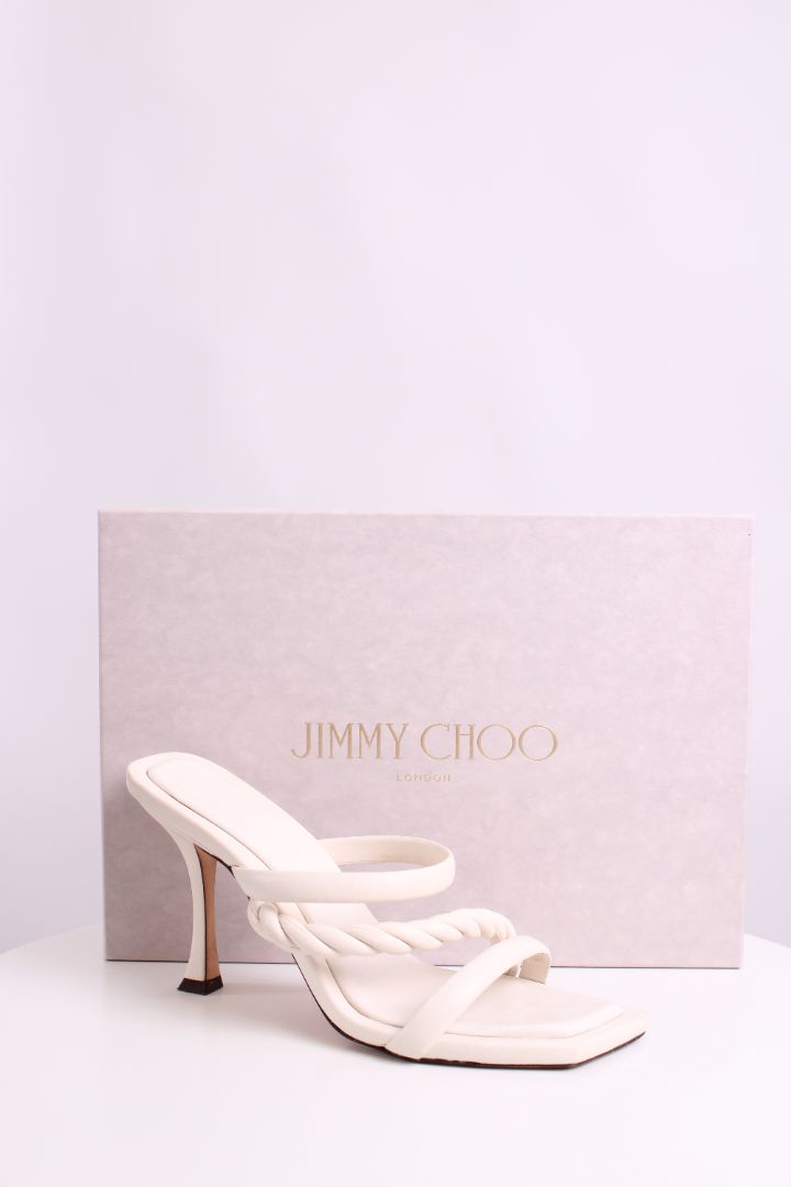 Jimmy Choo Diosa Twist Heels White 39.5 | O/S, White