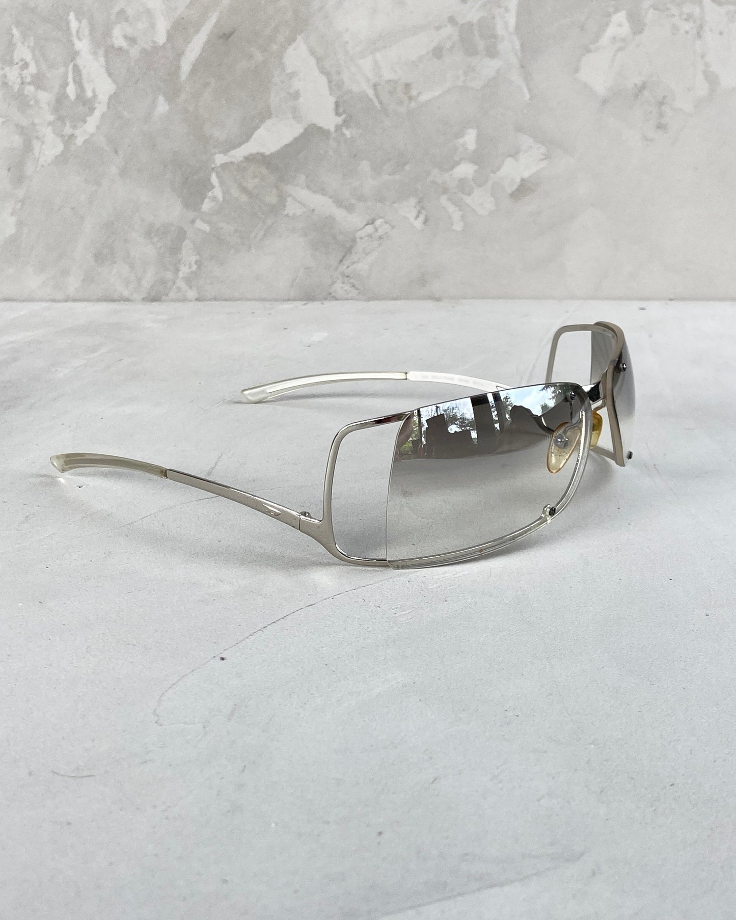 DIESEL 2000'S COLD FRAME WRAP SUNGLASSES | O/S, Silver