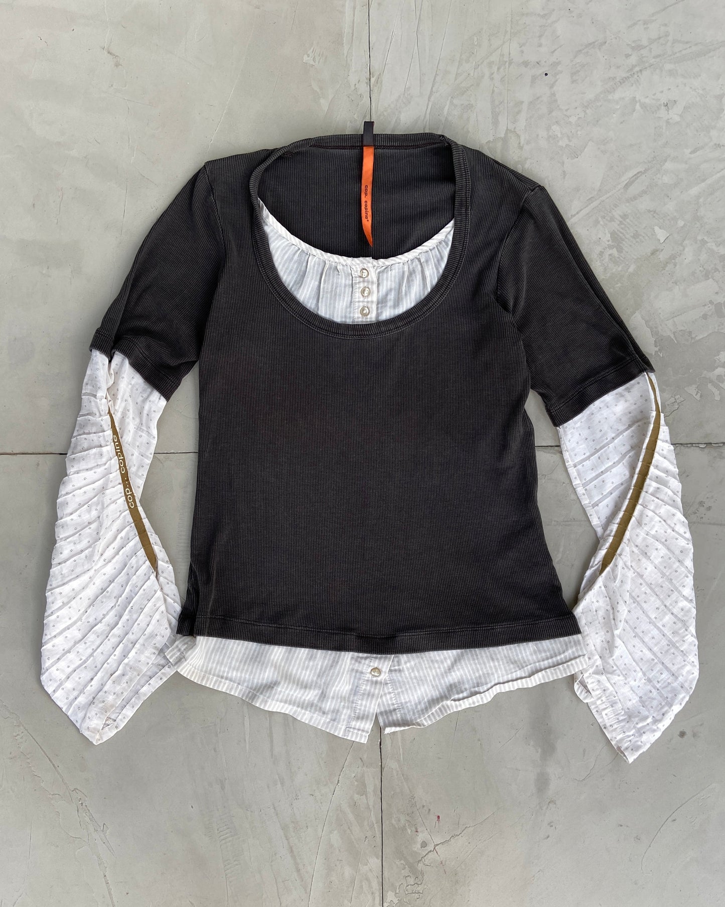 COP COPINE 2000'S DOUBLE LAYER TOP - S | Small, Grey