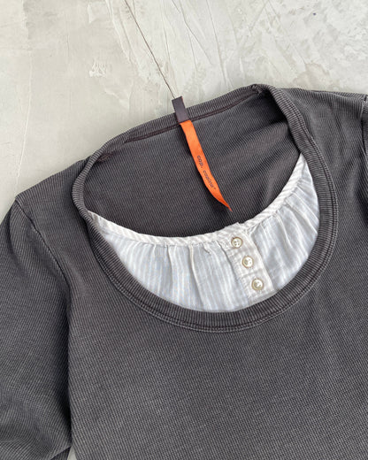 COP COPINE 2000'S DOUBLE LAYER TOP - S | Small, Grey