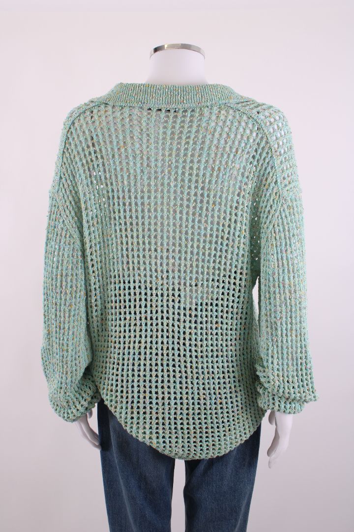 Acne Studios Open Knit Collared Jumper Mint L | Default Title, Red
