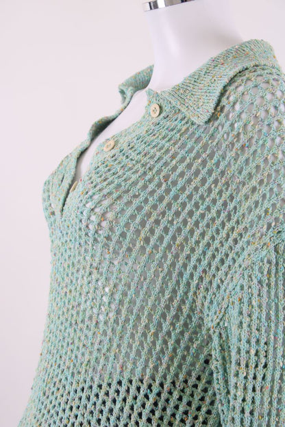 Acne Studios Open Knit Collared Jumper Mint L | Default Title, Red