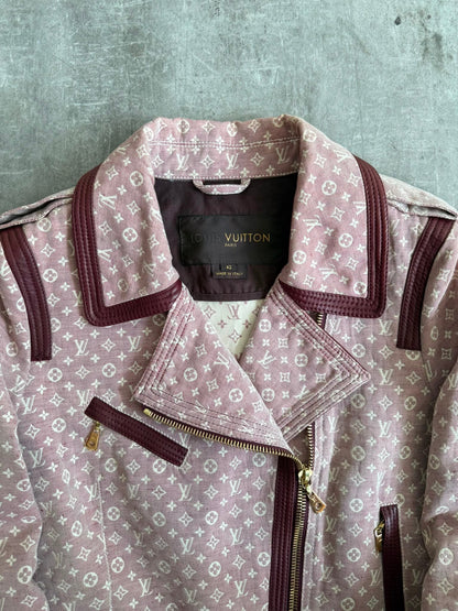 Louis Vuitton Lambskin Trim Dust Pink Monogram Biker Jacket | Extra Small, Pink