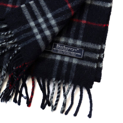 Burberry Navy Nova Check 60% Cashmere 40% Wool Scarf