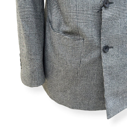THOM SWEENEY DOUBLE BREASTED WOOL SUIT GREY CHECK 54 / XL | XL, Grey