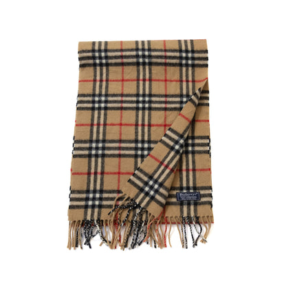 Burberry Cream Nova Check Lambswool Vintage Scarf