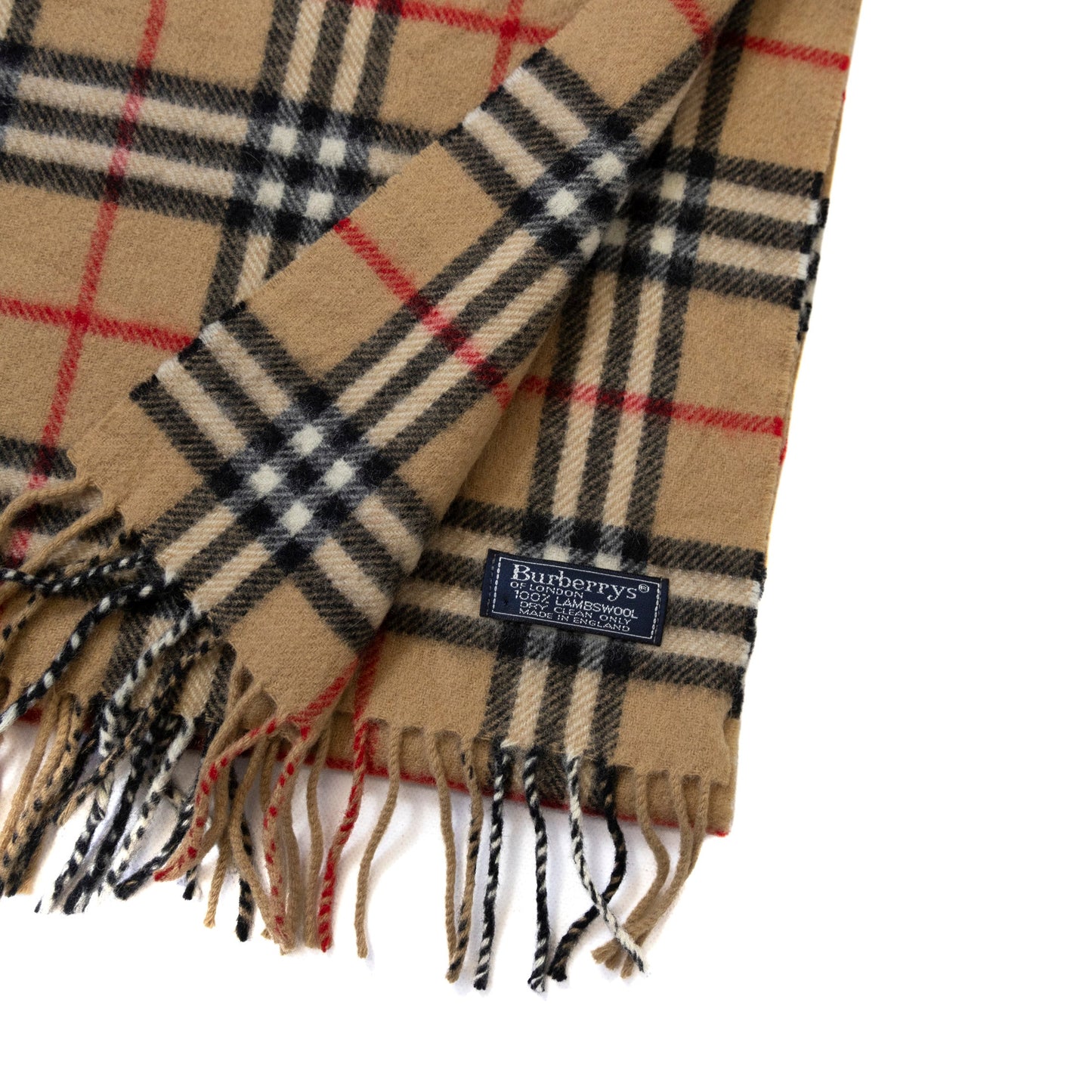 Burberry Cream Nova Check Lambswool Vintage Scarf