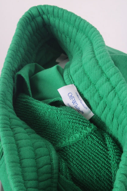 Off White Logo Jogger Shorts Green/ White S | Small, Green