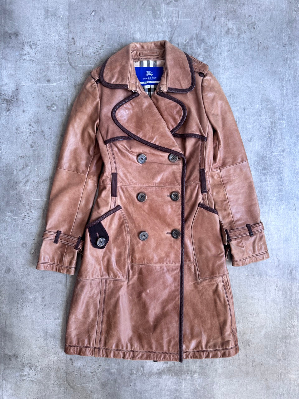 Burberry Blue Label Double Breasted Leather Trench SC: 5782