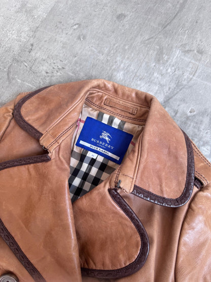Burberry Blue Label Double Breasted Leather Trench SC: 5782