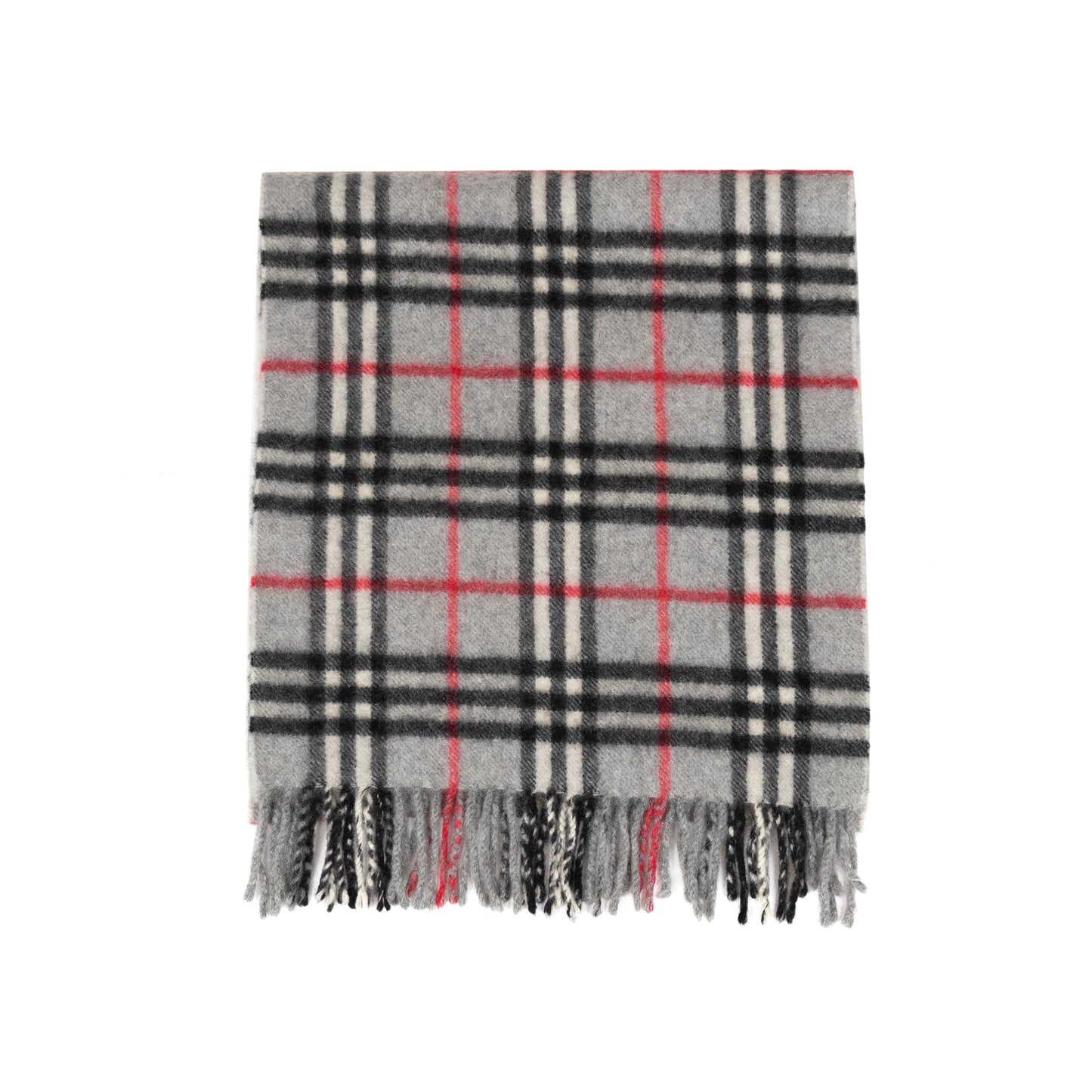 Burberry Grey Nova Check Cashmere Scarf