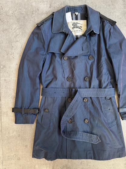Burberry London Slate Blue Trench Coat