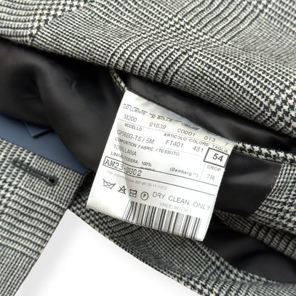 THOM SWEENEY DOUBLE BREASTED WOOL SUIT GREY CHECK 54 / XL | XL, Grey