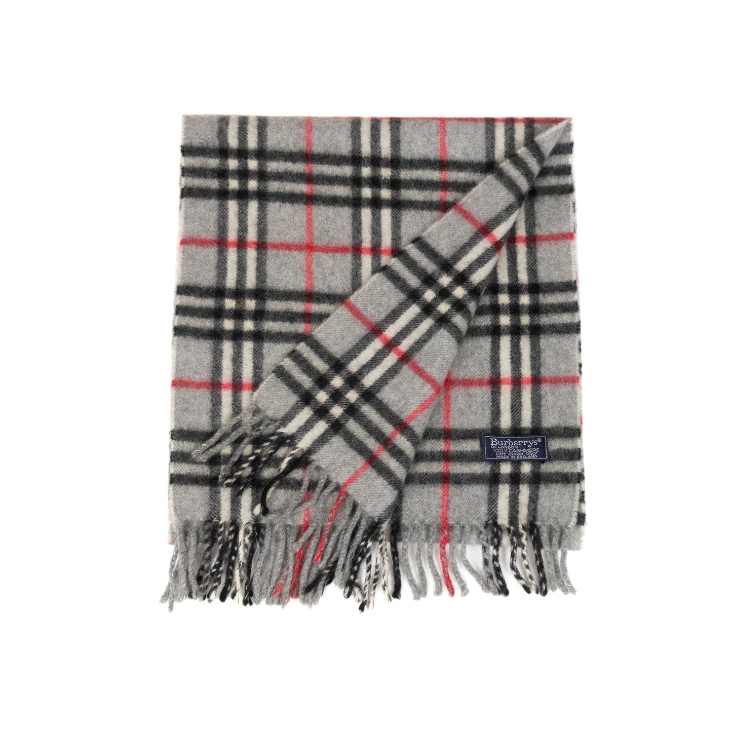 Burberry Grey Nova Check Cashmere Scarf