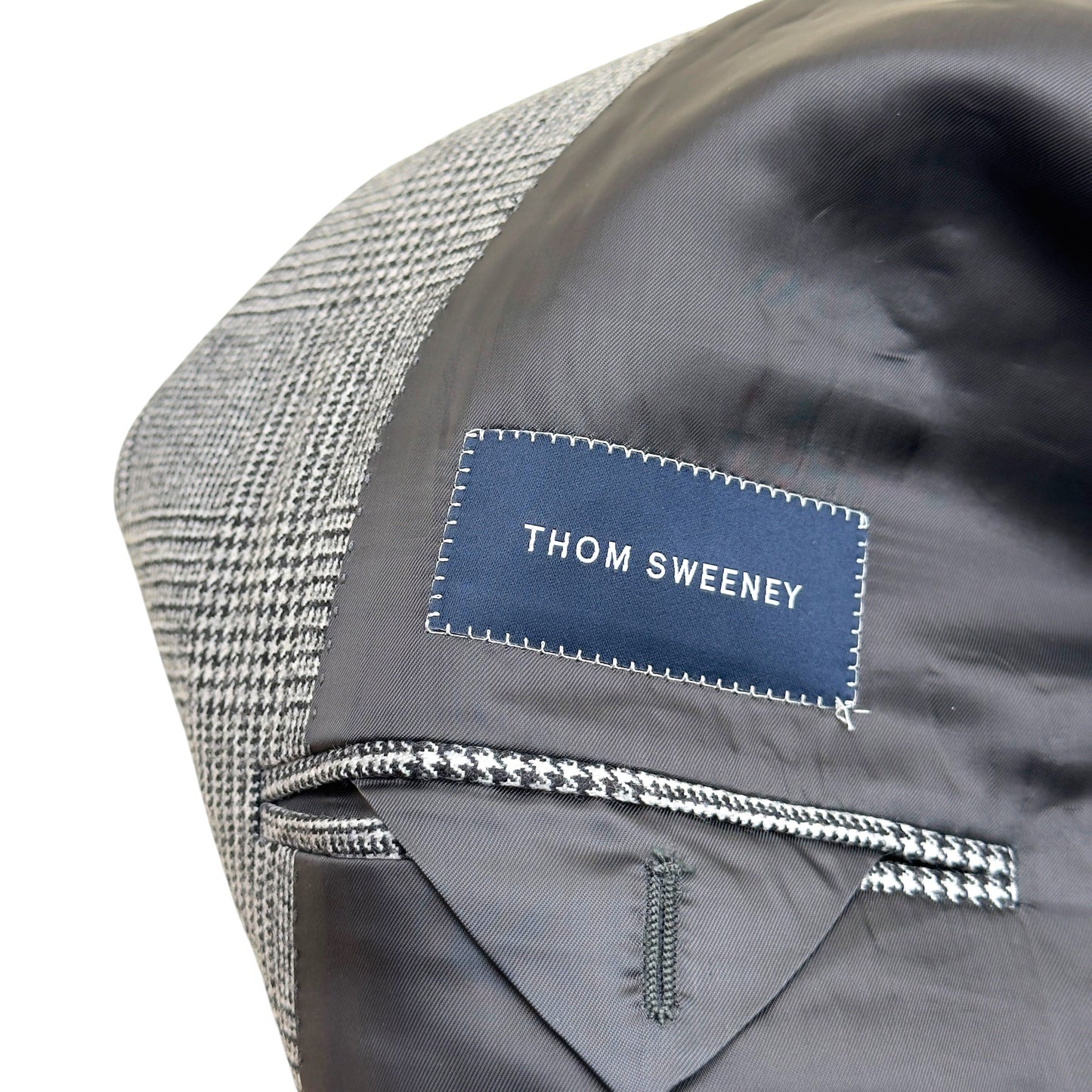 THOM SWEENEY DOUBLE BREASTED WOOL SUIT GREY CHECK 54 / XL | XL, Grey