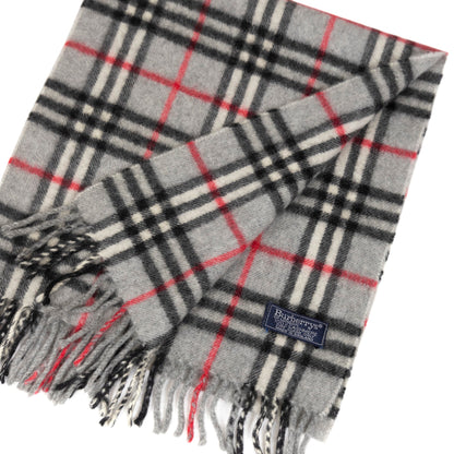 Burberry Grey Nova Check Cashmere Scarf