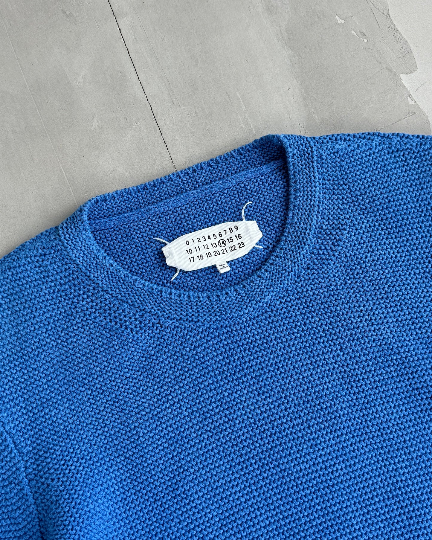MAISON MARTIN MARGIELA AW14 KNITTED SWEATSHIRT | Medium, Blue